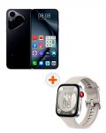 Смартфон Huawei - Pura 70, 6.6'', 12GB/256GB, черен + Watch Fit 3, 1.82'', Moon White - 1t