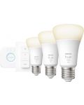 Смарт крушки Philips - HUE Get Started, 9.5W, E27, A60, 3 бpоя, dimmer - 2t