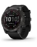 Смарт часовник Garmin - fenix 7X Sapphire Solar, 51mm, сив/черен - 1t