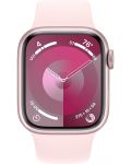 Смарт часовник Apple - Watch S9, 41mm, 1.69'', S/M, Light Pink Sport - 1t