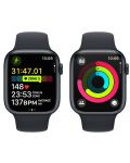 Смарт часовник Apple - Watch S9, 45mm, 1.9'', S/M, Midnight Sport - 5t