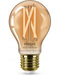 Смарт крушка Philips - Filament, 7W LED, E27, A60, Amber, dimmer - 1t