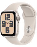 Смарт часовник Apple - Watch SE2 v2, 40mm, M/L, Starlight Sport - 2t