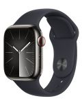 Смарт часовник Apple - Watch S9, Cellular, 45mm, Stainless Steel, S/M, Midnight - 1t