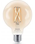 Смарт крушка Philips - Filament, 7W LED, E27, G95, dimmer - 1t