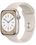 Смарт часовник Apple - Watch S8, 45mm, Starlight - 1t