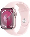 Смарт часовник Apple - Watch S9, 45mm, 1.9'', S/M, Light Pink Sport Band - 2t