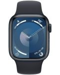 Смарт часовник Apple - Watch S9, 41mm, 1.69'', S/M, Midnight Sport - 1t