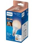 Смарт крушка Philips - Frosted, 13W LED, E27, A67, dimmer - 2t