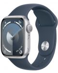 Смарт часовник Apple - Watch S9, 41mm, 1.69'', M/L, Storm Blue Sport - 2t