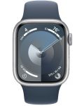 Смарт часовник Apple - Watch S9, 41mm, 1.69'', M/L, Storm Blue Sport - 1t