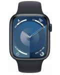 Смарт часовник Apple - Watch S9, 45mm, 1.9'', S/M, Midnight Sport - 1t