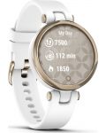 Смарт часовник Garmin - Lily Sport, 34mm, 0.84", златист/бял - 5t