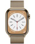 Смарт часовник Apple - Watch S8, Cellular, 41mm, Gold/Milanese Loop - 2t