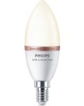 Смарт крушка Philips - C37, 4.9W, E14, RGB, бяла - 1t