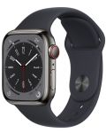 Смарт часовник Apple - Watch S8, Cellular, 41mm, Graphite/Midnight - 1t