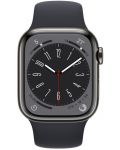 Смарт часовник Apple - Watch S8, Cellular, 41mm, Graphite/Midnight - 2t