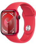 Смарт часовник Apple - Watch S9, 41mm, 1.69'', M/L, Product Red Sport - 2t