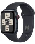 Смарт часовник Apple - Watch SE2 v2 Cellular, 40mm, S/M, Midnight Sport - 1t