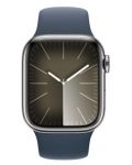 Смарт часовник Apple - Watch S9, Cellular, 41mm, Stainless Steel, M/L, Storm Blue - 2t