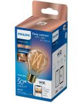 Смарт крушка Philips - Filament, 7W LED, E27, A60, Amber, dimmer - 2t