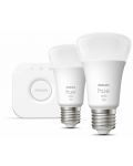 Смарт крушки Philips - HUE Get Started, 9.5W, E27, A60, 2 бpоя, dimmer - 1t