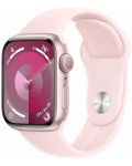 Смарт часовник Apple - Watch S9, 41mm, 1.69'', S/M, Light Pink Sport - 2t