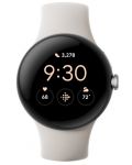 Смарт часовник Google - Pixel Watch, 41mm, 1.4'', Wi-Fi, Silver/White - 1t
