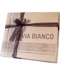 Спален комплект Via Bianco - Washed linen, кафяви райета - 3t