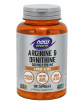 Sports Arginine & Ornithine, 100 капсули, Now - 1t