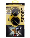Спортни слушалки T'nB - Sport Clip, черни/жълти - 3t