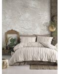 Спален комплект Via Bianco - Washed linen, кафяви райета - 1t