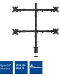 Стойка за 4 монитора ACT - AC8304, 32″, за бюро, 32 kg, черна - 4t