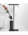 Стойка за тоалетна с поставка и четка Brabantia - MindSet, Mineral Infinite Grey - 5t