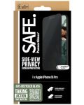 Стъклен протектор SAFE - iPhone 16 Pro, Privacy, UWF, черен - 3t