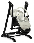 Столче за хранене и люлка 2 в 1 Caretero - Indigo Black, сиво - 2t