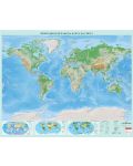 Стенна природогеографска карта на Света (1:30 000 000, винил) - 1t