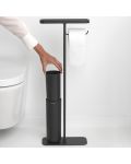 Стойка за тоалетна с поставка и четка Brabantia - MindSet, Mineral Infinite Grey - 6t