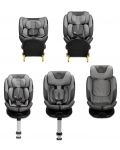 Столче за кола KinderKraft - I-Fix 360°, i-Size, 40-150 cm, Cool Grey - 4t