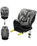 Столче за кола KinderKraft - I-Fix 360°, i-Size, 40-150 cm, Cool Grey - 3t