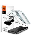 Стъклен протектор Spigen - tR EZ Fit, iPhone 15 Plus, черен - 1t