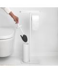 Стойка за тоалетна с поставка и четка Brabantia - MindSet, Mineral Fresh White - 5t