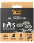 Стъклен протектор за камера PanzerGlass - Hoops, iPhone 15 Pro/Pro Max, titanium - 4t