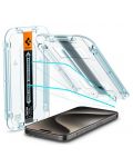Стъклени протектори Spigen - tR EZ Fit, iPhone 15 Pro Max, 2 броя - 1t