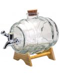 Стъклен диспенсър за алкохол тип буре Vin Bouquet - 1 l - 1t