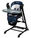 Столче за хранене и люлка 2 в 1 Caretero - Indigo Black, синьо - 1t