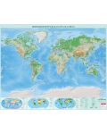 Стенна физикогеографска карта на света (1:20 000 000) - 1t
