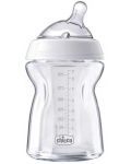 Стъклено шише със силиконов биберон Chicco Natural Feeling - 1 капка, 250 ml. - 1t