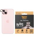 Стъклен протектор за камера PanzerGlass - Hoops, iPhone 15/15 Plus, розов - 1t
