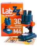Стереомикроскоп Levenhuk - LabZZ M4, син/оранжев - 2t